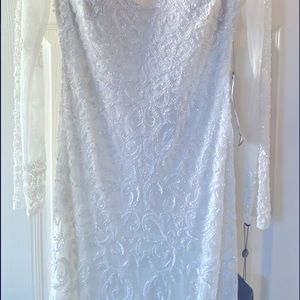 Wedding dress-NWT. by Adrianna Papell long sleeve fully beaded gown.